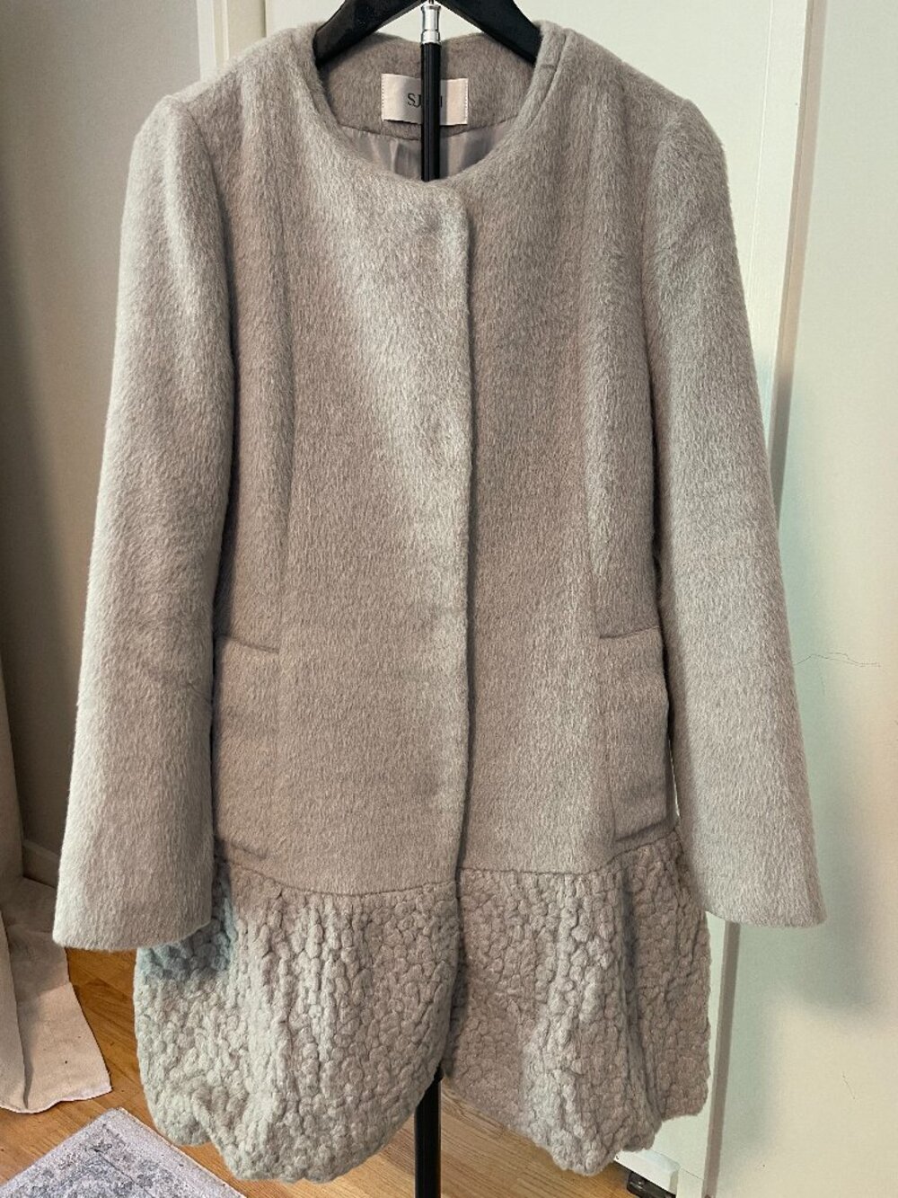 Sj Sj Textured Wool Blend Coat